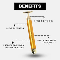 24K Gold Energy Beauty Bar Electric Facial Massage Roller